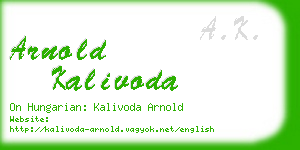 arnold kalivoda business card